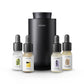 all starter kit essential oils next to diffuser
