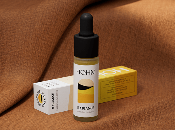 radiance essential oil with blanket background