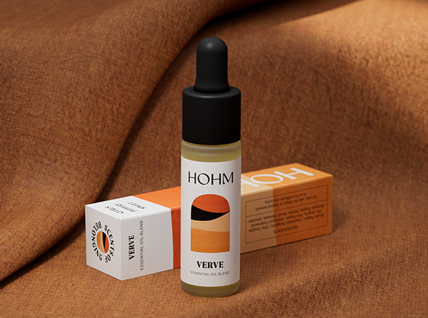 verve essential oil with blanket background
